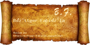 Böttger Fabióla névjegykártya
